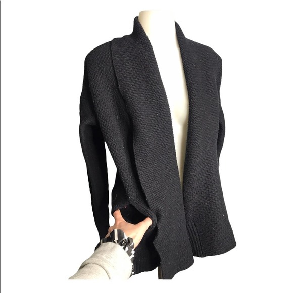 Sonoma | Thick Chunky Cable Knit Open Cardigan in Black - Picture 1 of 9